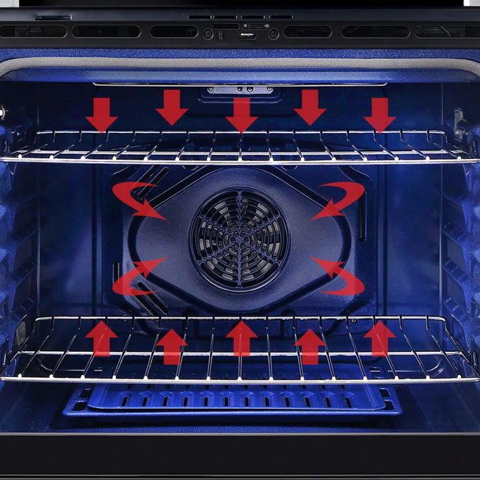 Cosmo Ovens Cosmo 30" Electric Double Wall Oven with 5 cu. ft. Capacity, Turbo True European Convection, 7 Cooking Modes, Self-Cleaning in Stainless Steel COS-30EDWC