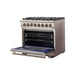 Forno Ranges Forno 36-Inch Capriasca Dual Fuel Range with 240v Electric Oven, Convection Oven and 120,000 BTUs FFSGS6187-36
