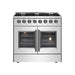 Forno Ranges Forno 36-Inch Galiano Dual Fuel Range with 6 Gas Burners, 83,000 BTUs, & French Door Electric Oven in Stainless Steel (FFSGS6356-36)