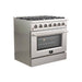 Forno Ranges Forno Galiano 36-Inch  Gas Range with 6 Burners and Gas Convection Oven (FFSGS6244-36)