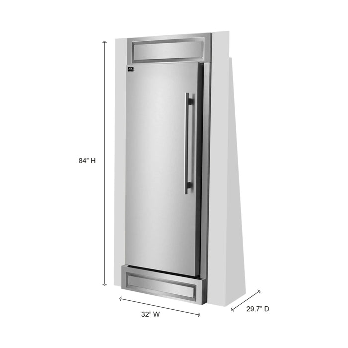 Forno Refrigerators Forno Maderno 32-Inch  13.6 cu.ft. Left Swing Convertible Refrigerator/Freezer Built-In with Decorative Grill Trim (FFFFD1722-32LS)
