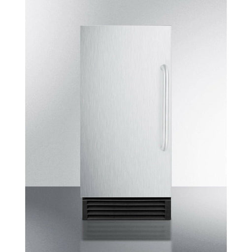 Summit Ice Makers Summit 15" Built-In Ice Maker with 50 lbs. Daily Ice Production, 25 lbs. Ice Storage, Cube Ice, Reversible Door, ADA Compliant, NSF Listed, UL Listed, Energy Star Certified, CFC Free, Commercially Approved,Automatic Defrost in Stainless Steel - BIM44GADA