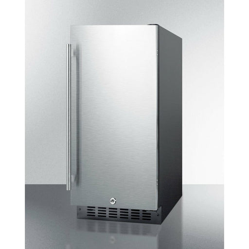 Summit Refrigerators Stainless Steel Door and Black Cabinet Summit 15" Wide 2.2 Cu. Ft. Compact Refrigerator - ALR15