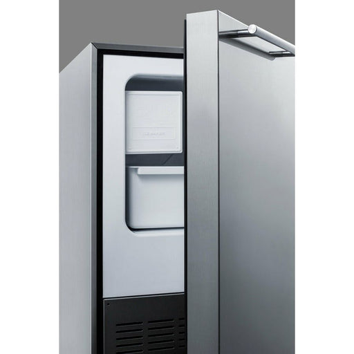Summit Ice Makers Summit 16" Built-In Ice Maker with 12 lbs. Daily Ice Production, 12 lbs. Ice Storage, Crescent Ice, Reversible Door, UL Listed - BIM25H34