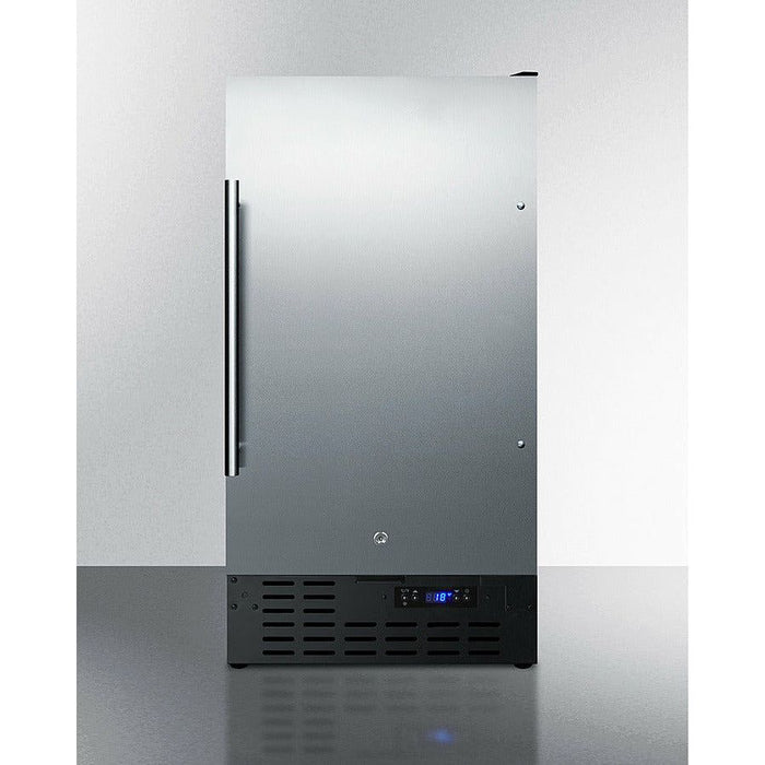 Summit Ice Makers Summit 18" Built-In Ice Maker with 8 lbs. Daily Ice Production, Crescent Ice, ADA Compliant, ETL Listed, Frost-Free Operation, Factory Installed Lock - BIM18