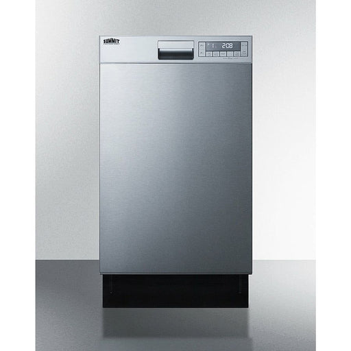 Summit Dishwashers Summit 18" Wide Built-In Dishwasher with 5 Wash Cycles, 8 Place Settings, Soil Sensor, Energy Star Certified, in Stainless Steel - DW18SS4