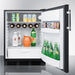 Summit Refrigerators Summit 24" Refrigerator with 5.5 cu. ft. Capacity, 3 Adjustable Glass Shelves, Crisper Drawer, 3 Door Bins, 5-Bottle Wine Rack, Interior Lighting and Dial Thermostat: Black Cabinet - FF63BK