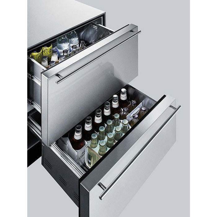 Summit Refrigerators Summit 24" Wide 2-Drawer All-Refrigerator, ADA Compliant with 3.1 Cu. Ft. Capacity, Adjustable Thermostat, Fan-Forced Cooling - SP6DBS2D7ADA