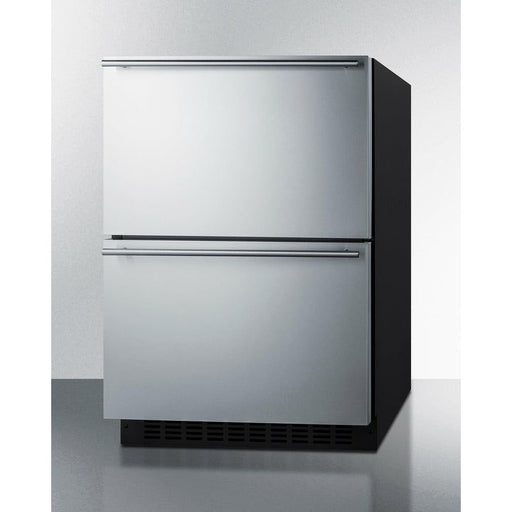 Summit Refrigerator/Freezers Stainless Steel Summit 24" Wide 2-Drawer Refrigerator-Freezer, ADA Compliant - ADRF244