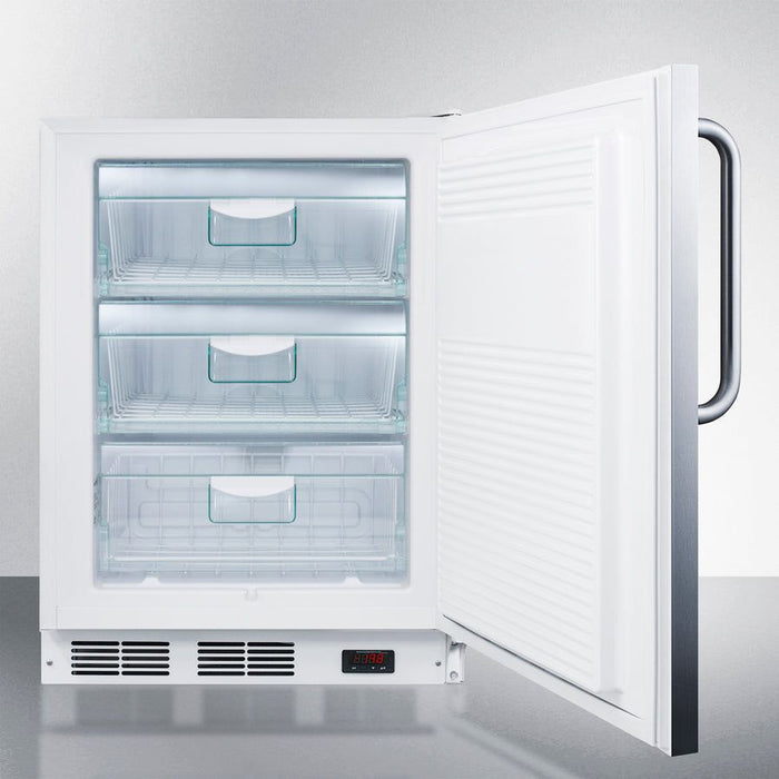 Summit Freezers Summit 24" Wide Built-In All-Freezer, ADA Compliant with 3.5 cu. ft. Capacity, Right Hinge, Manual Defrost, ADA Compliant, Approved for Medical Use, Adjustable Thermostat - VT65ML7CSSADA