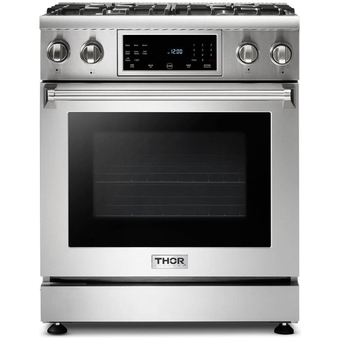 Thor Kitchen Ranges Thor Kitchen 30 In. 4.6 Cu. Ft. Self-Clean Gas Range in Stainless Steel with Front Touch Control TRG3001