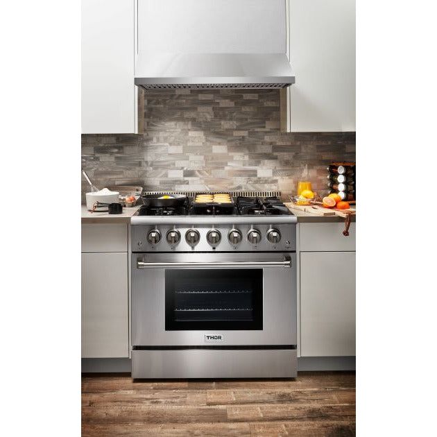 Thor Kitchen Range Hoods Thor Kitchen 36 in. 1000 CFM Under Cabinet LED Range Hood in Stainless Steel TRH3606