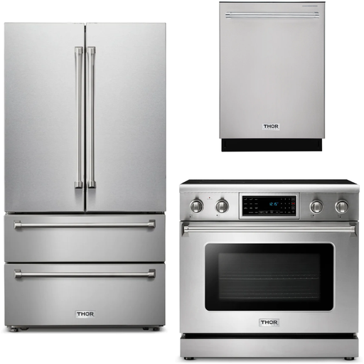 Thor Kitchen Kitchen Appliance Packages Thor Kitchen 36 In. Electric  Range, Refrigerator, Dishwasher Appliance Package