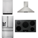 Thor Kitchen Kitchen Appliance Packages Thor Kitchen 36 In. Induction Cooktop, Range Hood, Refrigerator with Water and Ice Dispenser, Dishwasher Appliance Package