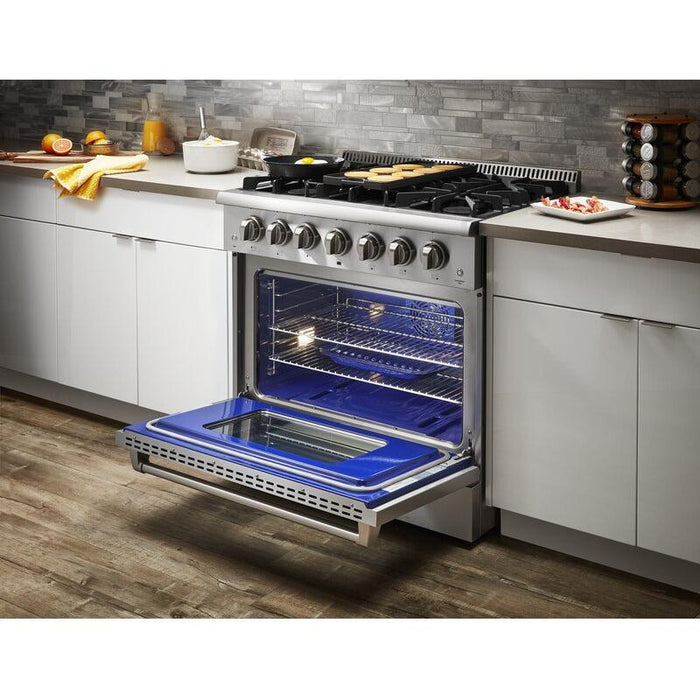 Thor Kitchen Ranges Thor Kitchen 36 in. Propane Gas Burner/Electric Oven Range in Stainless Steel, HRD3606ULP