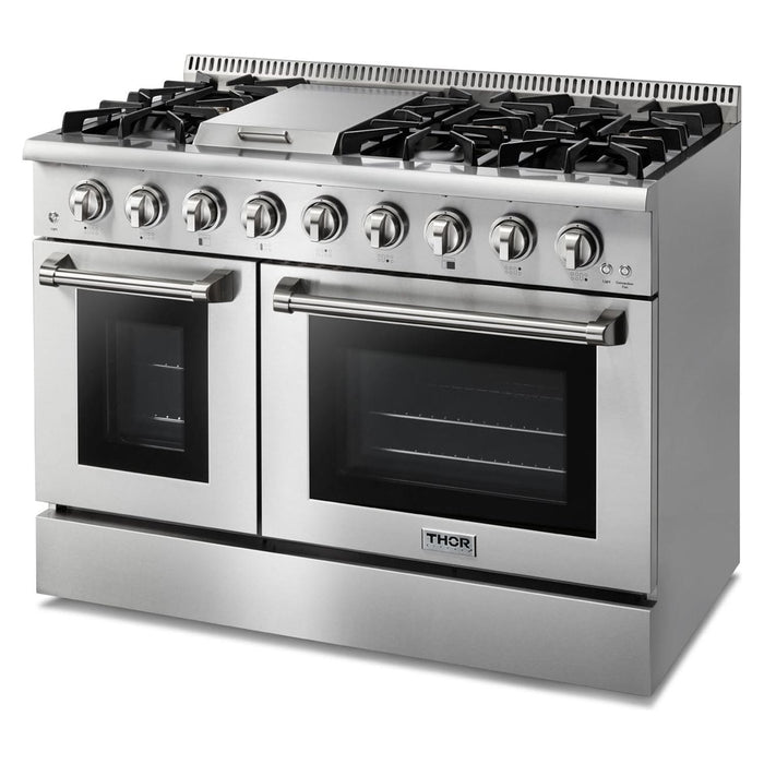 Thor Kitchen Kitchen Appliance Packages Thor Kitchen Professional 48 in. Propane Gas Range, Range Hood Appliance Package