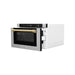 ZLINE Microwaves ZLINE 24 In. 1.2 cu. ft. Built-in Microwave Drawer with a Traditional Handle in Fingerprint Resistant Stainless Steel and Gold Accents, MWDZ-1-SS-H-G