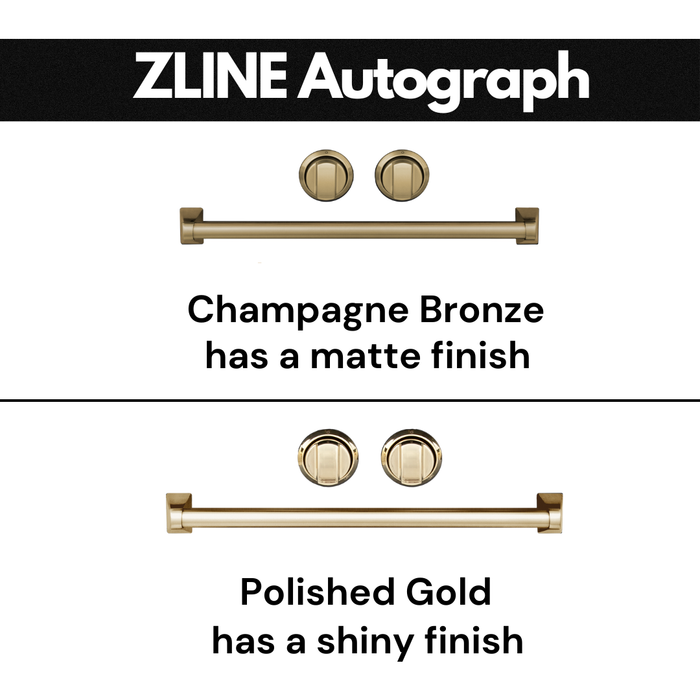 ZLINE Ranges ZLINE 30 Inch Autograph Edition Gas Range in DuraSnow Stainless Steel with White Matte Door and Champagne Bronze Accents RGSZ-WM-30-CB