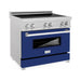 ZLINE Ranges ZLINE 36 In. 4.6 cu. ft. Induction Range with a 4 Element Stove and Electric Oven in Blue Gloss, RAINDS-BG-36