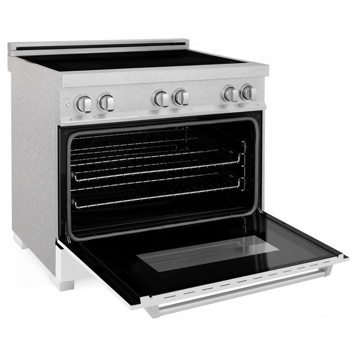 ZLINE Ranges ZLINE 36 In. 4.6 cu. ft. Induction Range with a 4 Element Stove and Electric Oven in White Matte, RAINDS-WM-36