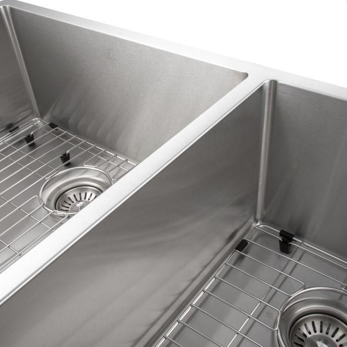 ZLINE Kitchen Sinks ZLINE 36 in. Chamonix Undermount Double Bowl Stainless Steel Kitchen Sink with Bottom Grid, SR60D-36