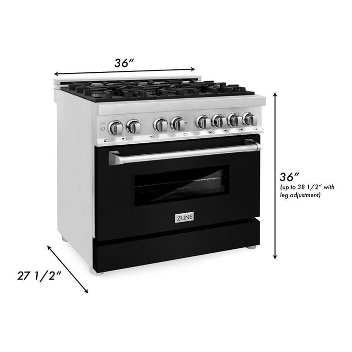 ZLINE Ranges ZLINE 36 in. Professional Dual Fuel Range with Gas Burner and Electric Oven