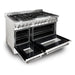 ZLINE Ranges ZLINE 48" 6.0 cu. ft. Gas Burner, Electric Oven with Griddle and White Matte Door in Stainless Steel, RA-WM-GR-48