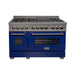 ZLINE Kitchen Appliance Packages ZLINE 48" Dual Fuel Range with Blue Gloss Door & 48" Range Hood Appliance Package 2KP-RASBGRH48