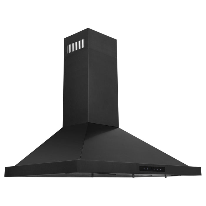 ZLINE Kitchen Appliance Packages ZLINE 48 in. Black Stainless Steel Dual Fuel Range with Brass Burners, Range Hood, Microwave and Dishwasher Appliance Package