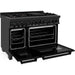 ZLINE Ranges ZLINE 48 in. Professional Gas Burner/Gas Oven in Black Stainless with Brass Burners RGB-48
