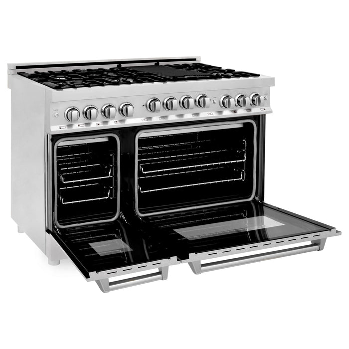 ZLINE Ranges ZLINE 48 Inch 6.0 cu. ft. Range with Gas Stove and Gas Oven In Stainless Steel with a DuraSnow Door RG-SN-48