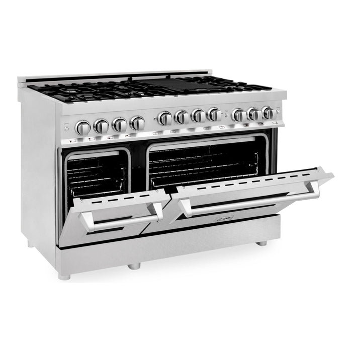 ZLINE Ranges ZLINE 48 Inch 6.0 cu. ft. Range with Gas Stove and Gas Oven In Stainless Steel with a DuraSnow Door RG-SN-48