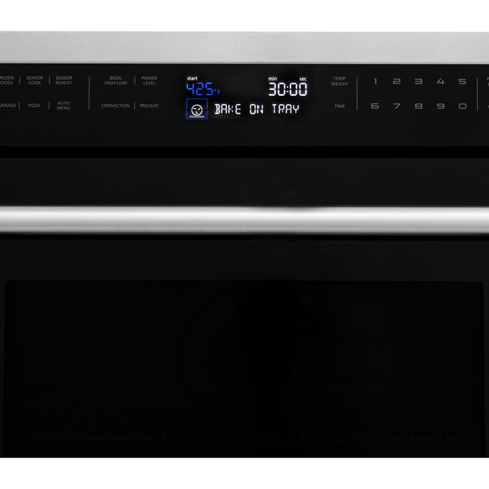 ZLINE Kitchen Appliance Packages ZLINE Appliance Package - 30 In. Rangetop, Refrigerator with Water and Ice Dispenser, Microwave and Wall Oven in Stainless Steel, 4KPRW-RT30-MWAWS