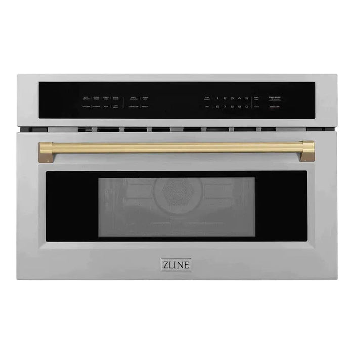 ZLINE Kitchen Appliance Packages ZLINE Autograph Bronze Package - 48" Rangetop, 48" Range Hood, Dishwasher, Built-In Refrigerator, Microwave Oven, Wall Oven