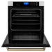 ZLINE Kitchen Appliance Packages ZLINE Autograph Bronze Package - 48" Rangetop, 48" Range Hood, Dishwasher, Refrigerator with External Water and Ice Dispenser, Microwave Oven, Wall Oven