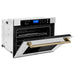 ZLINE Kitchen Appliance Packages ZLINE Autograph Bronze Package - 48" Rangetop, 48" Range Hood, Dishwasher, Refrigerator with External Water and Ice Dispenser, Microwave Oven, Wall Oven