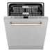 ZLINE Dishwashers ZLINE Autograph Edition 24 in. Tall Dishwasher, Touch Control in DuraSnow® Stainless Steel with Gold Handle, DWMTZ-SN-24-G