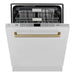ZLINE Dishwashers ZLINE Autograph Edition 24 In. Tall Dishwasher, Touch Control, in Stainless Steel with Champagne Bronze Handle, DWMTZ-304-24-CB