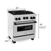 ZLINE Ranges ZLINE Autograph Edition 30 in 4.0 cu. ft. Range with Gas Burner and Gas Oven In DuraSnow Stainless Steel with Matte Black Accents RGSZ-SN-30-MB