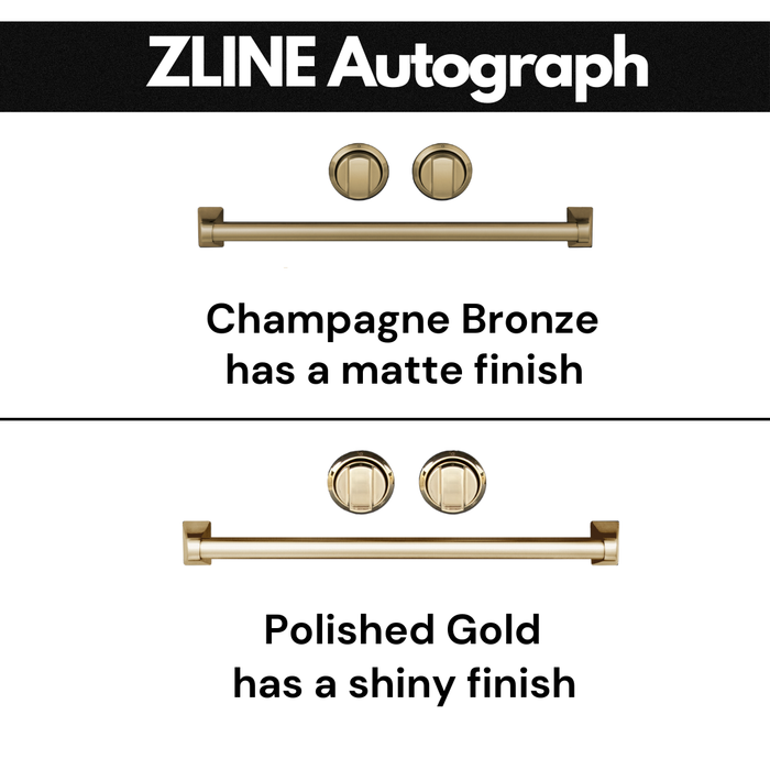 ZLINE Ranges ZLINE Autograph Edition 36 in. Gas Range In DuraSnow with White Matte Door and Champagne Bronze Accents RGSZ-WM-36-CB