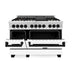 ZLINE Ranges ZLINE Autograph Edition 48 in. 6.0 cu. ft. Range with Gas Stove and Electric Oven In Stainless Steel with White Matte Door and Matte Black Accents RAZ-WM-48-MB