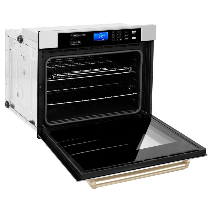 ZLINE Kitchen Appliance Packages ZLINE Autograph Gold Package - 48" Rangetop, 48" Range Hood, Dishwasher, Refrigerator, Microwave Drawer, Wall Oven
