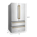 ZLINE Kitchen Appliance Packages ZLINE Autograph Package - 36 In. Gas Range, Range Hood, Dishwasher, Refrigerator with Champagne Bronze Accents, 4KAPR-RGRHDWM36-CB