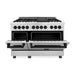 ZLINE Kitchen Appliance Packages ZLINE Autograph Package - 48 In. Dual Fuel Range and Range Hood in DuraSnow® Stainless Steel with Matte Black Accents, 2AKPR-RASRH48-MB