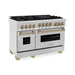 ZLINE Kitchen Appliance Packages ZLINE Autograph Package - 48 In. Gas Range, Range Hood and Dishwasher with Champagne Bronze Accents, 3AKPR-RGSRHDWM48-CB
