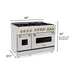 ZLINE Kitchen Appliance Packages ZLINE Autograph Package - 48 In. Gas Range, Range Hood and Dishwasher with Gold Accents, 3AKPR-RGSRHDWM48-G