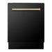 ZLINE Kitchen Appliance Packages ZLINE Autograph Package - 48 In. Gas Range, Range Hood, Dishwasher in Black Stainless Steel with Gold Accents, 3AKP-RGBRHDWV48-G