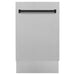 ZLINE Dishwashers ZLINE Autograph Series 18 In. Dishwasher in DuraSnow® Stainless Steel with Matte Black Handle, DWVZ-SN-18-MB