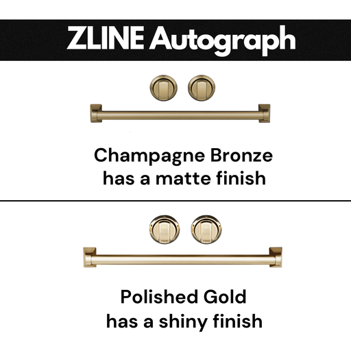 ZLINE Dishwashers ZLINE Autograph Series 18 In. Dishwasher in White Matte with Champagne Bronze Handle, DWVZ-WM-18-CB