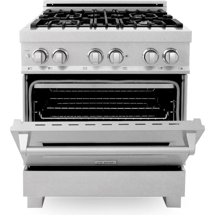 ZLINE Ranges ZLINE Kitchen and Bath 30 in. Professional Dual Fuel Range with Gas Burner and Electric Oven In DuraSnow Stainless RAS-SN-30